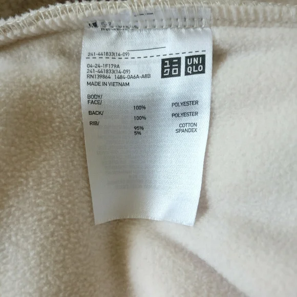 NWOT Uniqlo Cream Sherpa Fleece Pile Lined Cropped Teddy Bomber Jacket XS - Picture 16 of 16